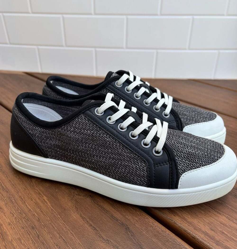 TRAQ by Alegria Sneaq Washed Black Knit Smart Sneaker Size 37 or US 7-7.5
